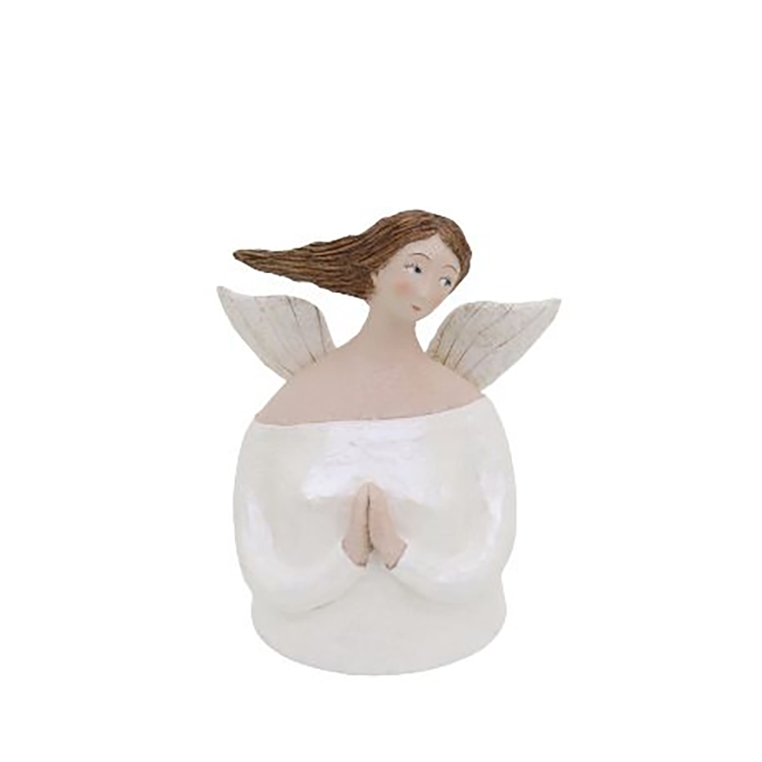 XMAS ALBIEL ANGEL WITH WINGS POLYRESIN WHITE BEIGE