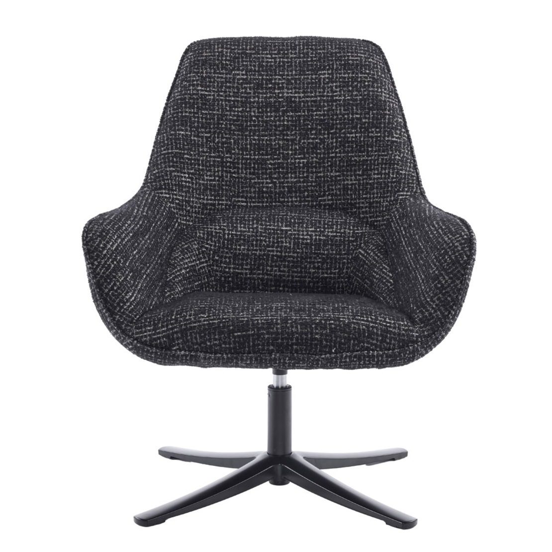 TIFFANY ARMCHAIR SWIVEL FABRIC BLACK WITH PATTERN METAL BLACK PRC