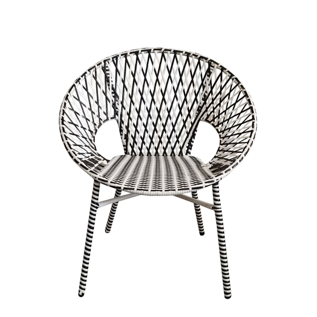 GRANADA CHAIR PE WOVEN BLACK WHITE 76x65xH82cm PRC