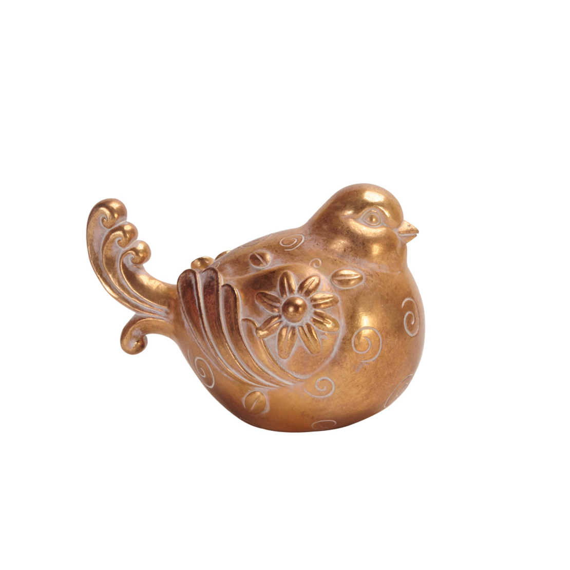 HOOPOE 2 DECO BIRD POLYRESIN GOLD 14,5x10,3xH11,2c