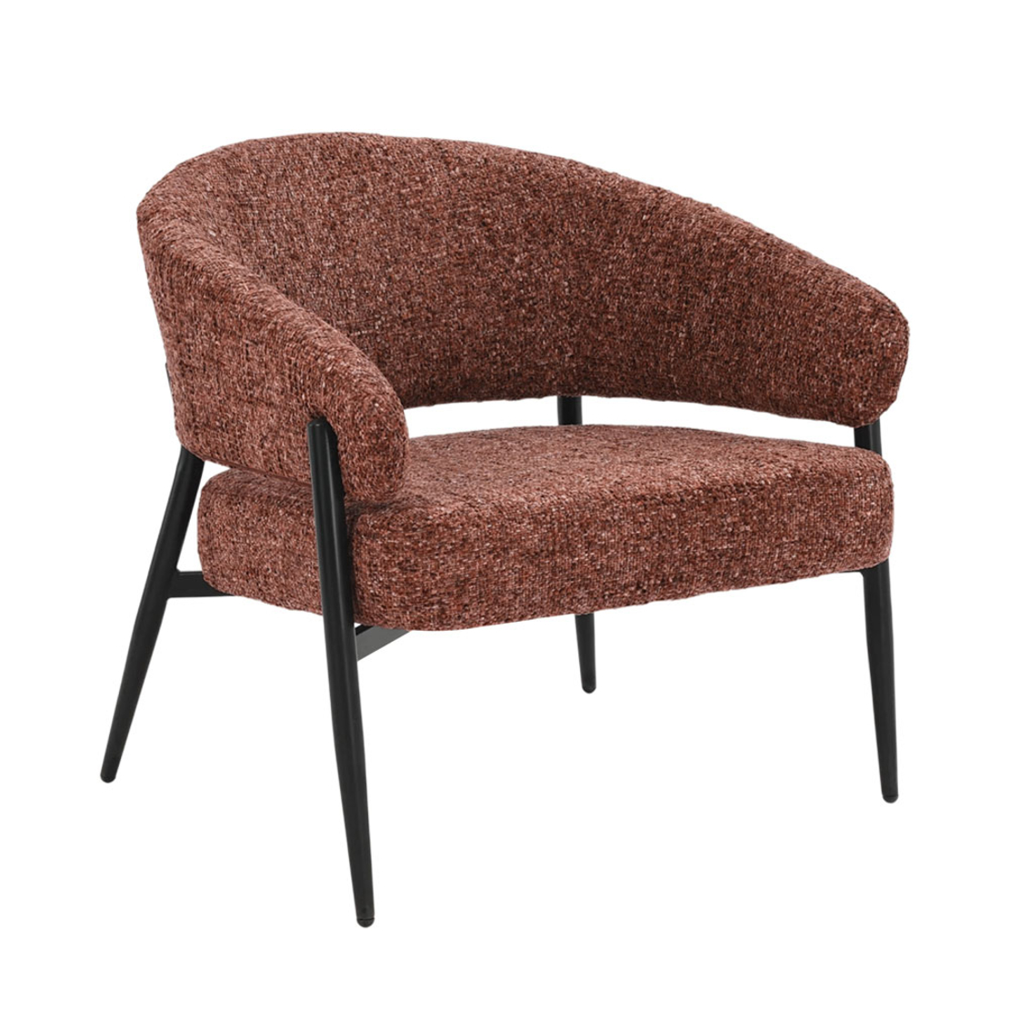 MORITZ ARMCHAIR FABRIC TERRACOTTA METAL BLACK E1 PR