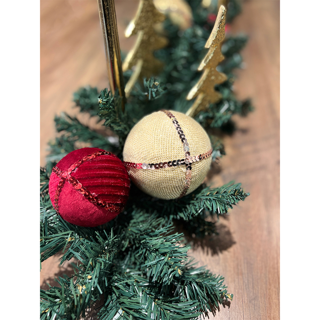 XMAS GLAM GOLD 1 BALL POLYFOAM FABRIC GOLD D10xH10