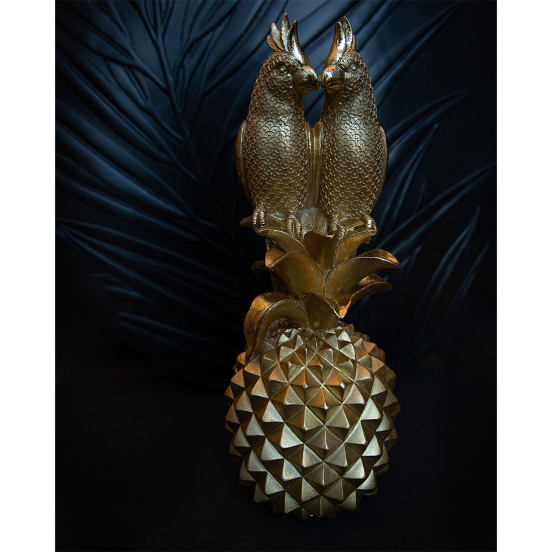 SAMGAI ANANAS DECO PARROT POLYRESIN GOLD 12,9x13,5