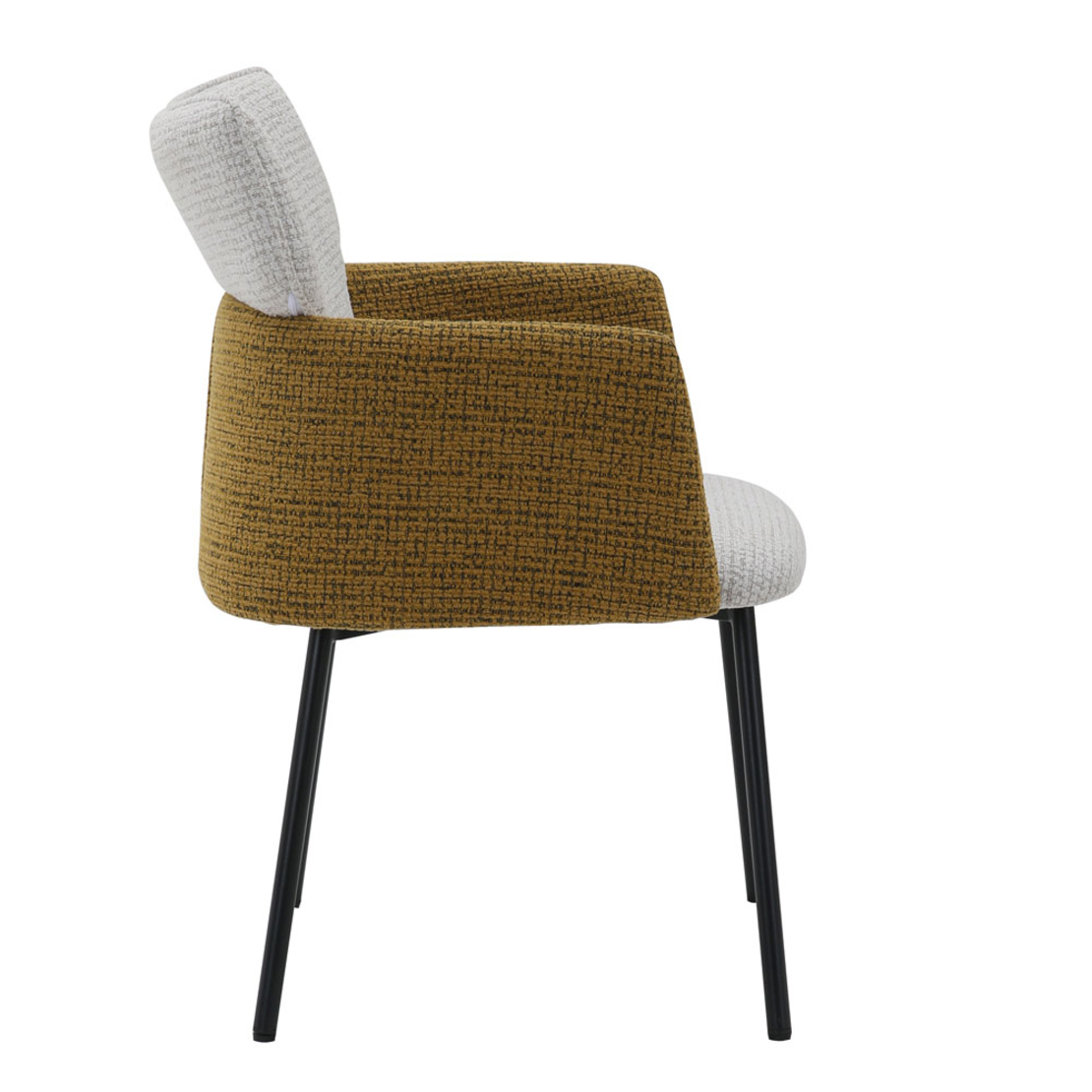 TAF CHAIR ARMCHAIR FABRIC BEIGE MUSTARD METAL BLACK E1 PRC