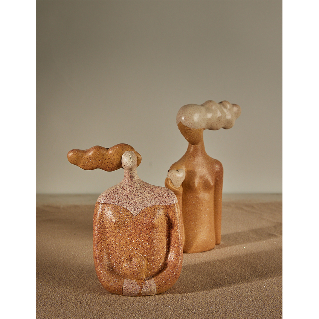 CHEVEU PINK 1 DECO FIGURE POLYRESIN TERRACOTTA GRE