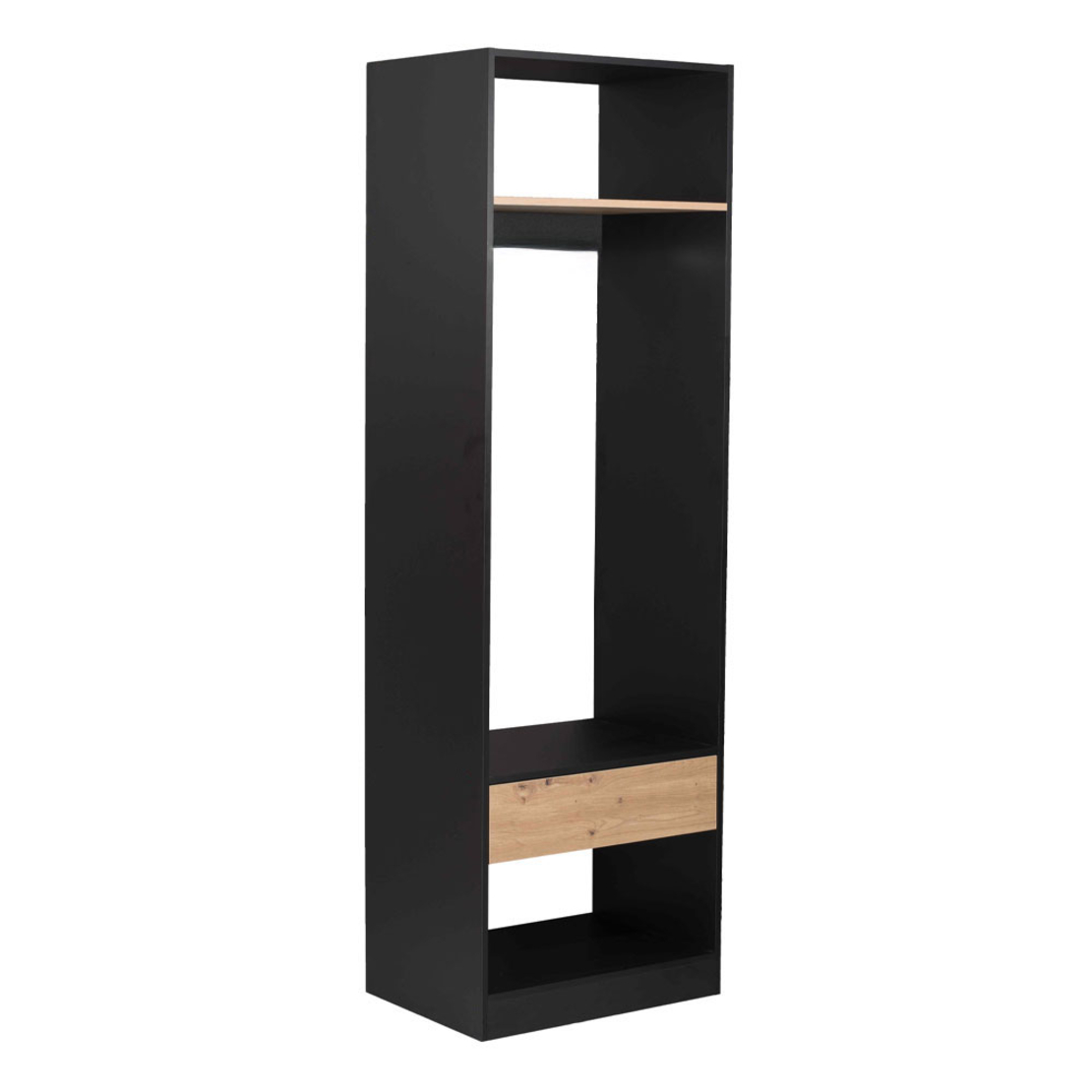 SYSTEM WARDROBE MELAMINE BLACK MELAMINE SONOMA 90x50x180 E1