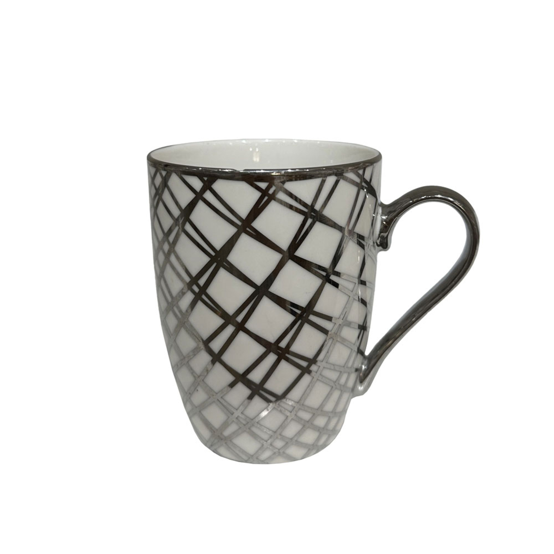 CHIC B MUG NEW BONE CHINA WHITE SILVER D8,3xH10,5c
