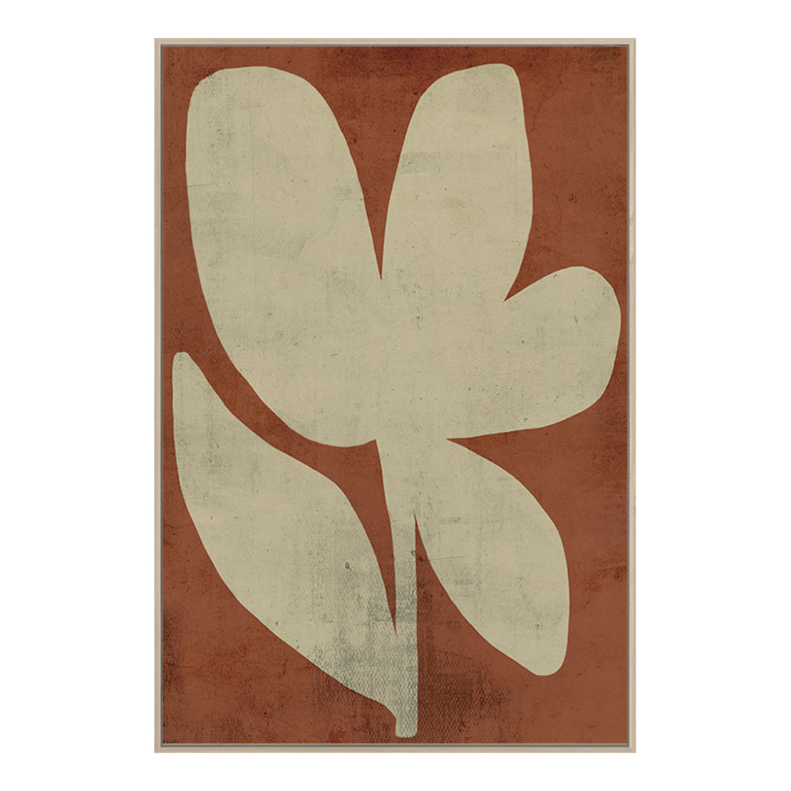 MINIMAL PLANT PAINTING CANVAS MULTICOLOR WOOD FRAM