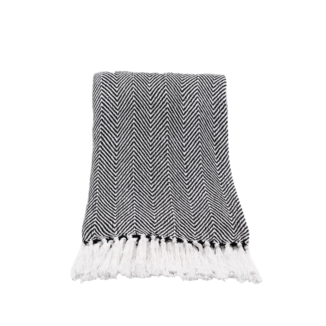 MINTONI THROW COTTON POLYESTER BLACK WHITE 130x170