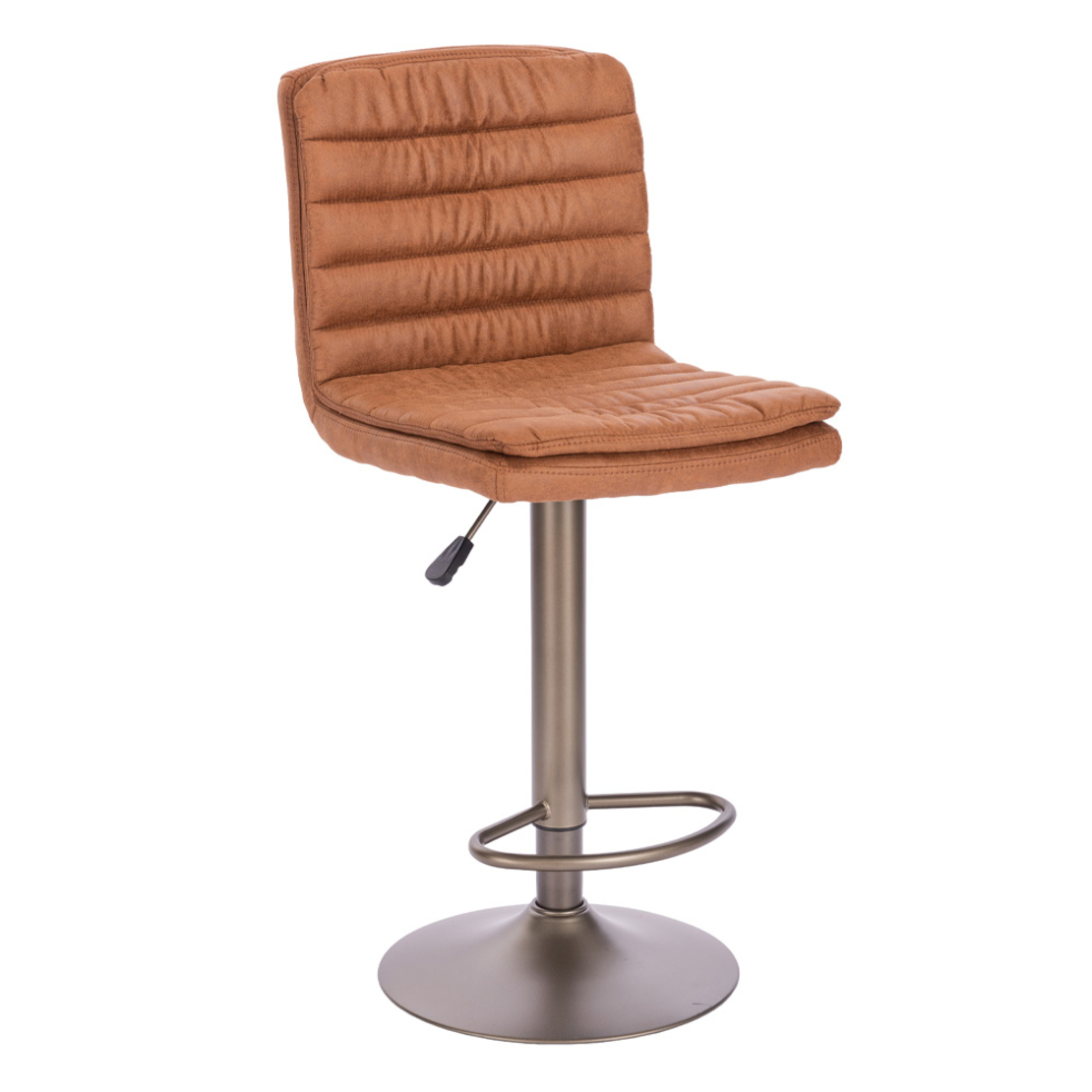 BRAS STOOL BAR FABRIC BROWN GUNMETAL METAL PRC