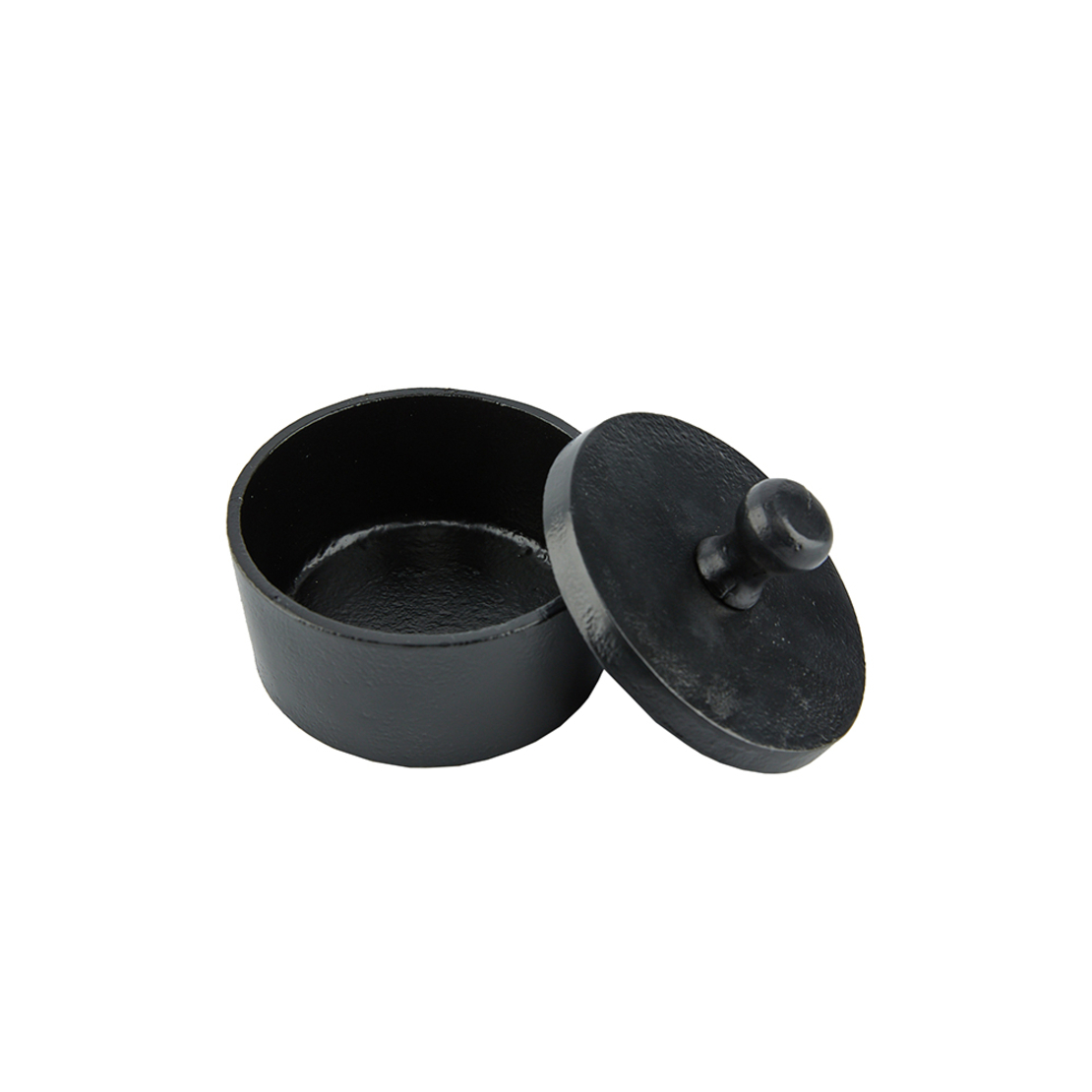 BOITE STORAGE JAR WITH LID ALUMINIUM BLACK 14x14xH
