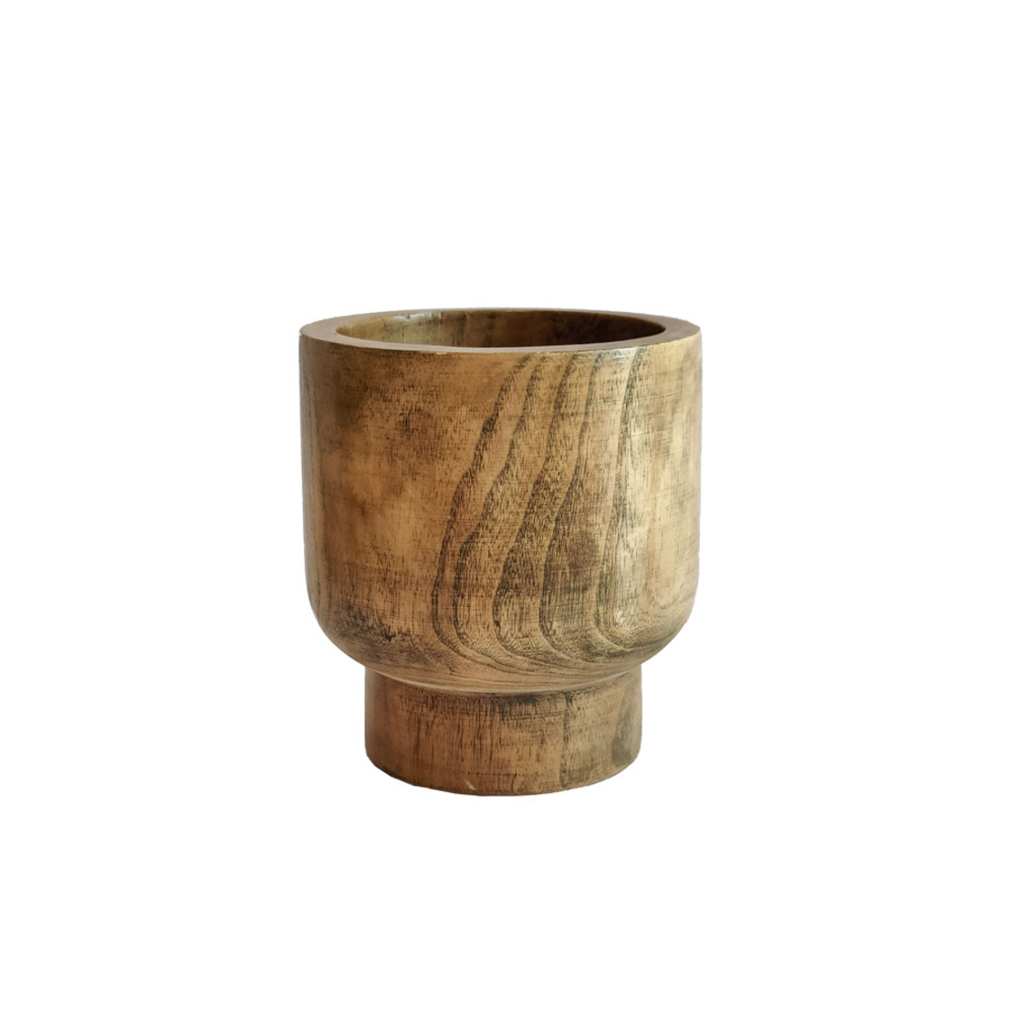 CEDAR VASE WOOD BROWN 21x21xH24cm PRC