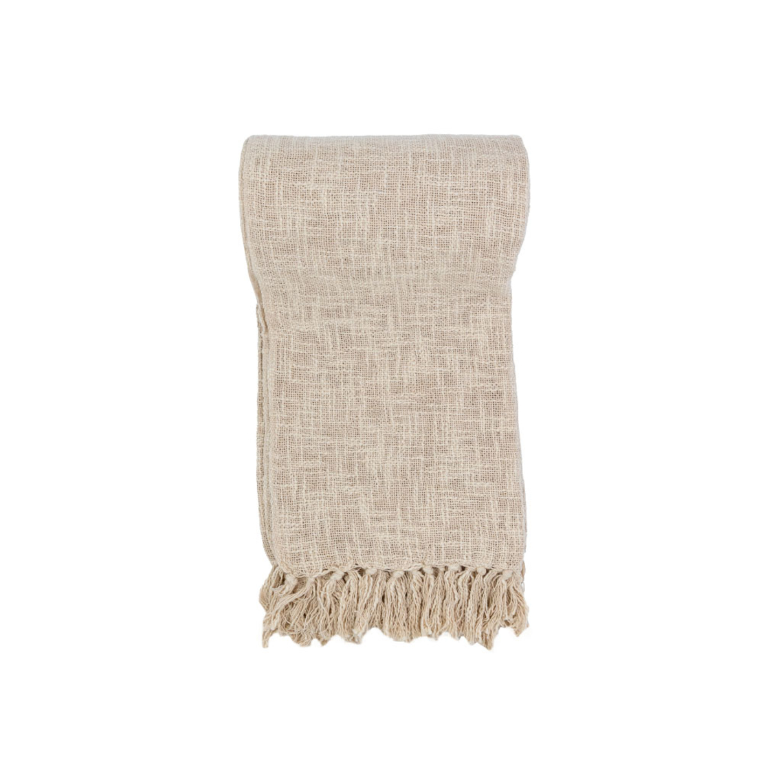 NIHAL DECORATIVE THROW 180x240 FABRIC BEIGE