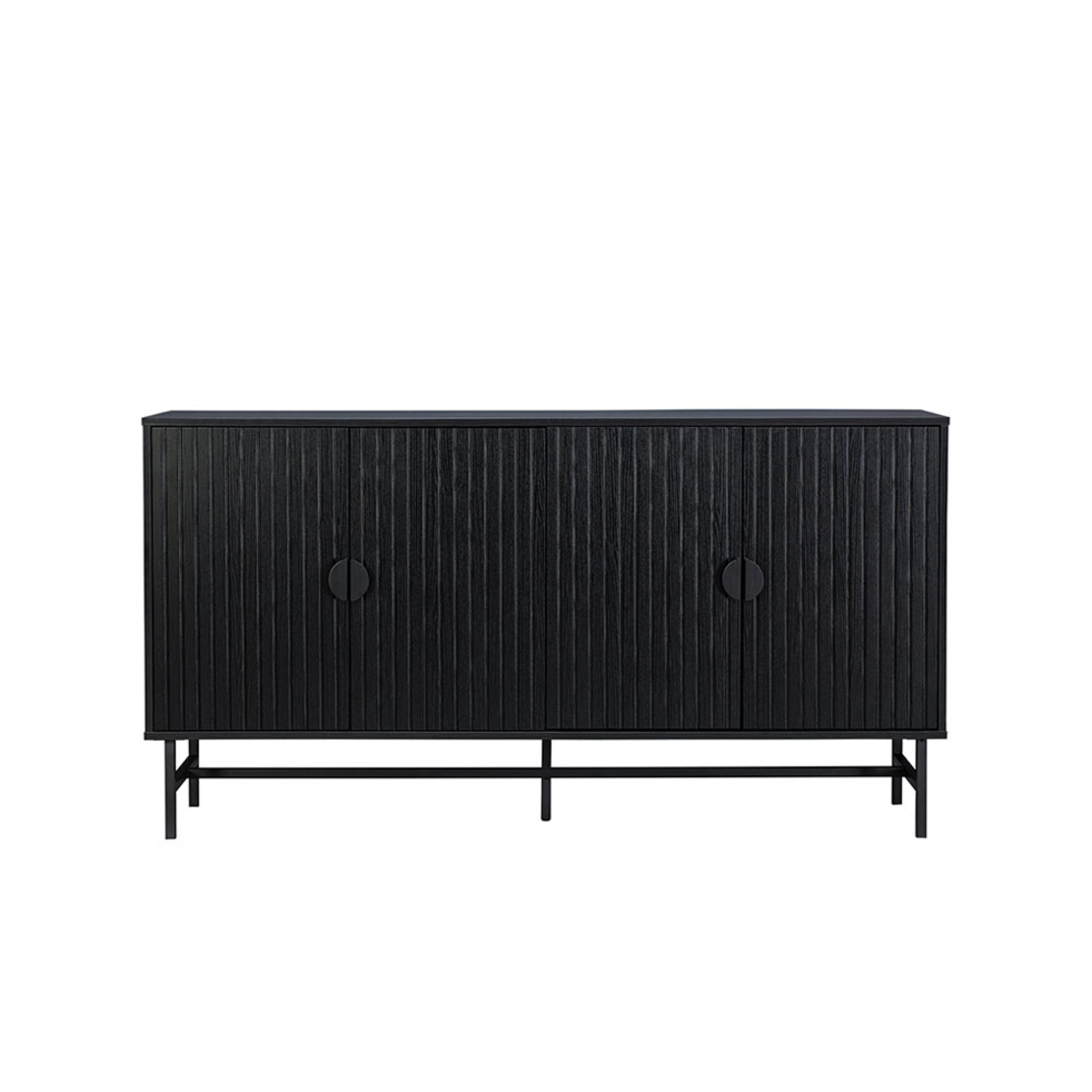 KIMONO SIDEBOARD MELAMINE BLACK METAL 157,5x39xH83cm E1 PRC