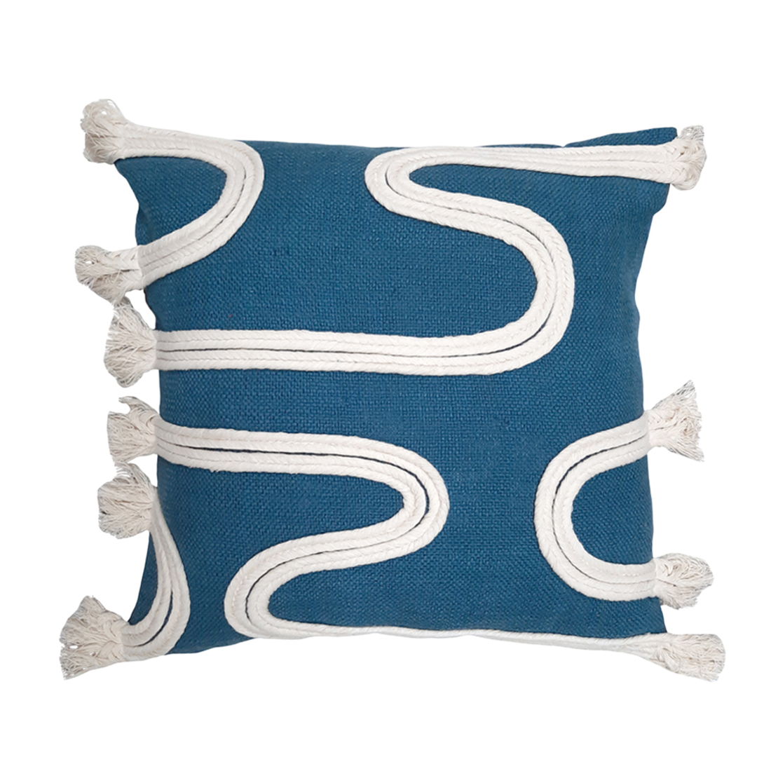 SNAKE DECOR CUSHION FABRIC PETROL 45x45 IN