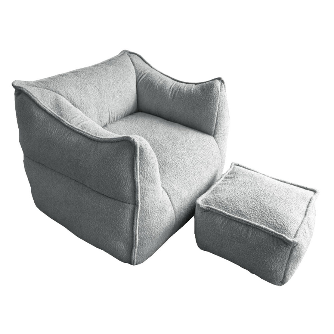 SPONGE ARMCHAIR SET FABRIC GREY SILVER FOAM PRC