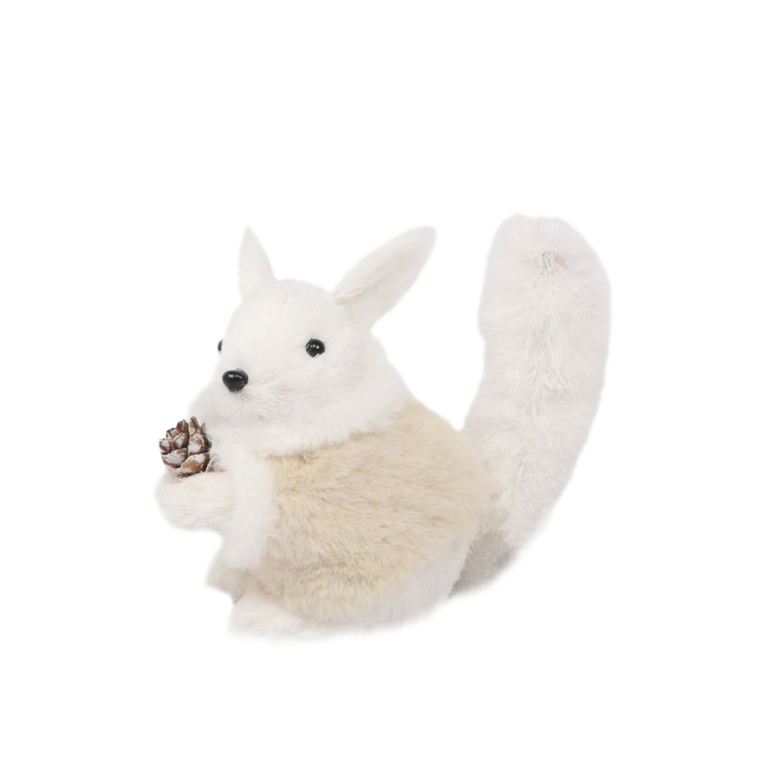 XMAS POWDER SQUIRREL 1 SQUIRREL POLYFOAM FABRIC WH