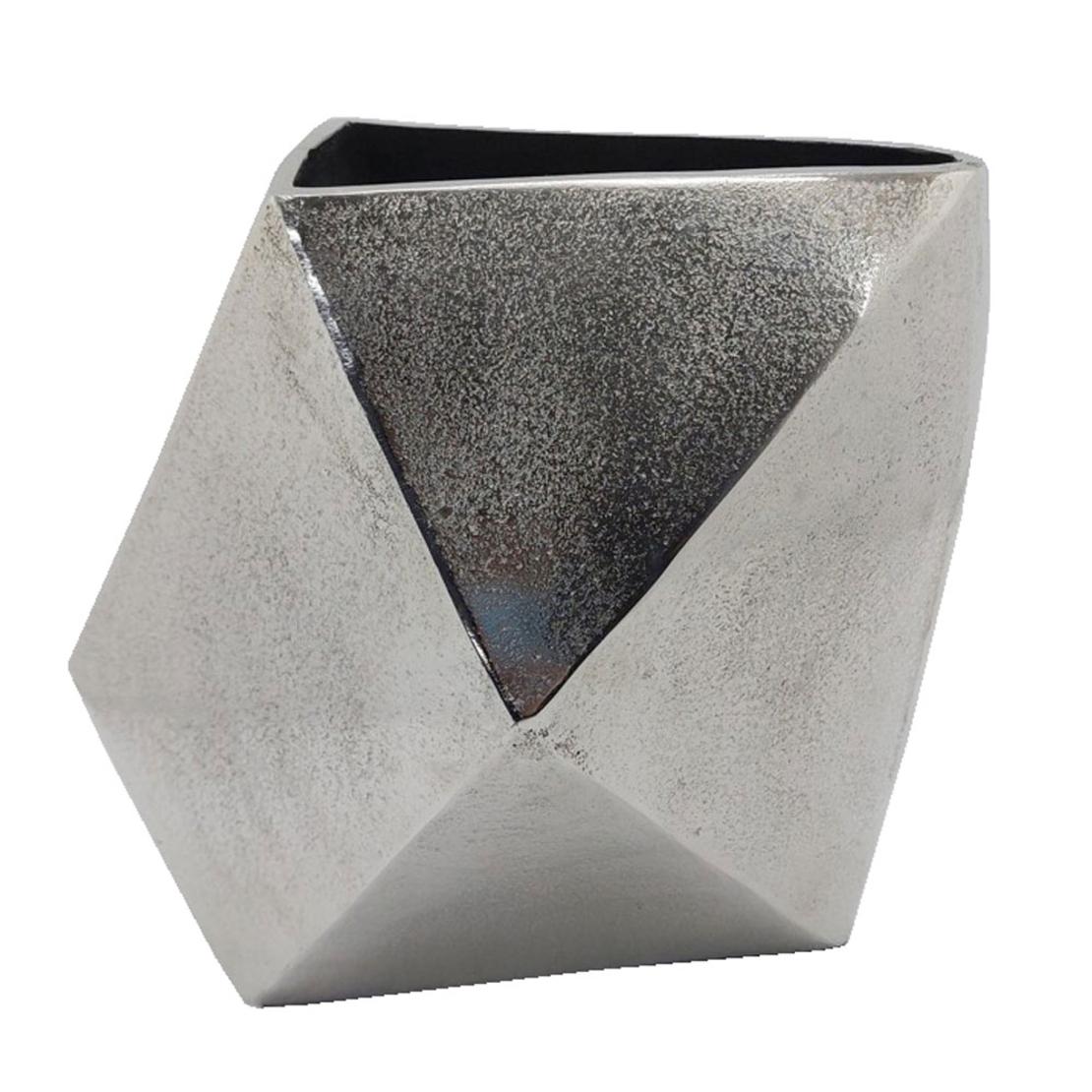 DOUMA VASE ALUMINIUM SILVER NICKEL 28x21,5xH28cm I