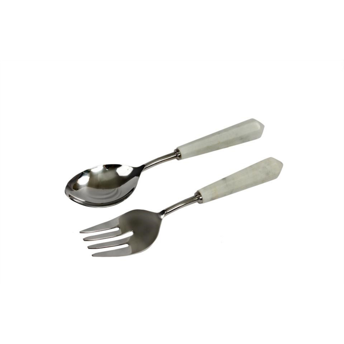 MARMO SERVING SET STEEL MARBLE WHITE 28x6,5xH2,5cm