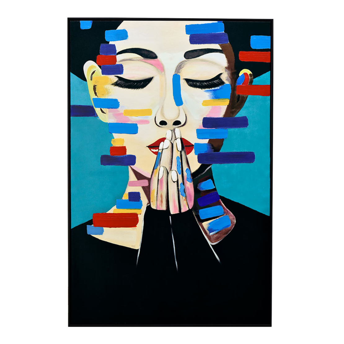 ORISON PAINTING CANVAS MULTICOLOR WOOD FRAME BLACK