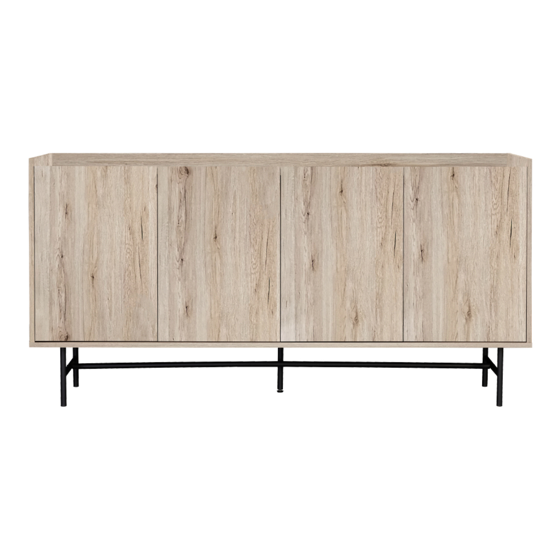 BRICK-URBAN SIDEBOARD CHIPBOARD WITH MELAMINE CARTA SONOMA METAL BLACK 161x39,5xH80cm E1 PRC