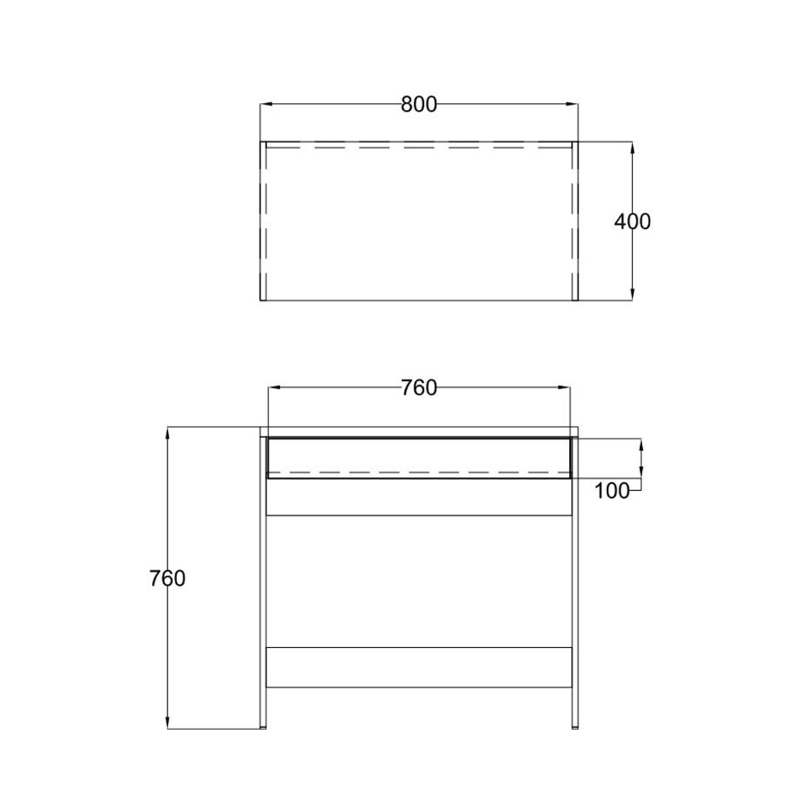 PRACTICO DESK 1DRAWER CHIPBOARD WITH MELAMINE CARTA WHITE NATURAL 80x40xH76cm E1 MY