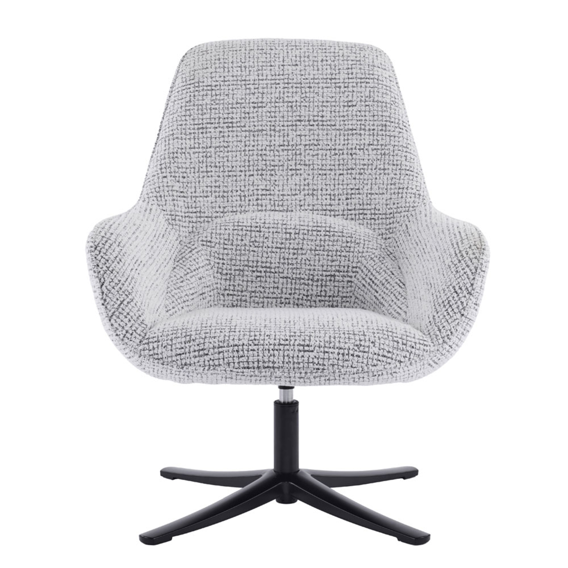 TIFFANY ARMCHAIR SWIVEL FABRIC WHITE WITH PATTERN METAL BLACK PRC