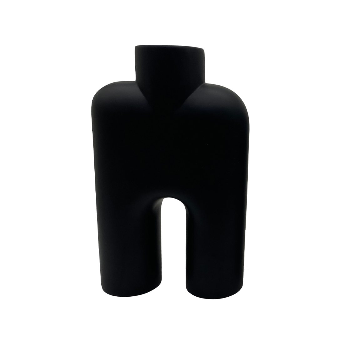 LEN VASE POLYRESIN BLACK 14,6x6,2xH23,5cm PRC