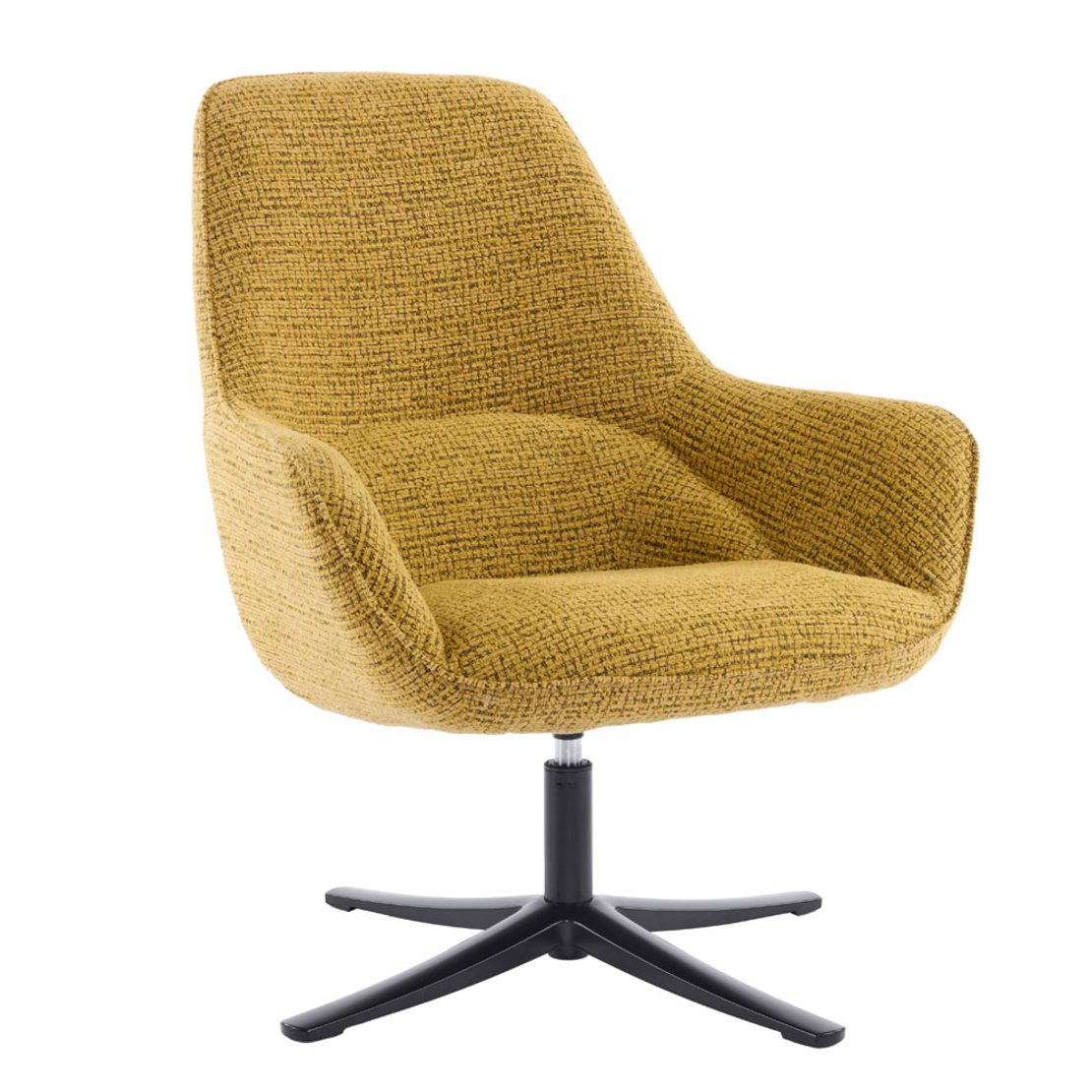 TIFFANY ARMCHAIR SWIVEL FABRIC YELLOW WITH PATTERN METAL BLACK PRC