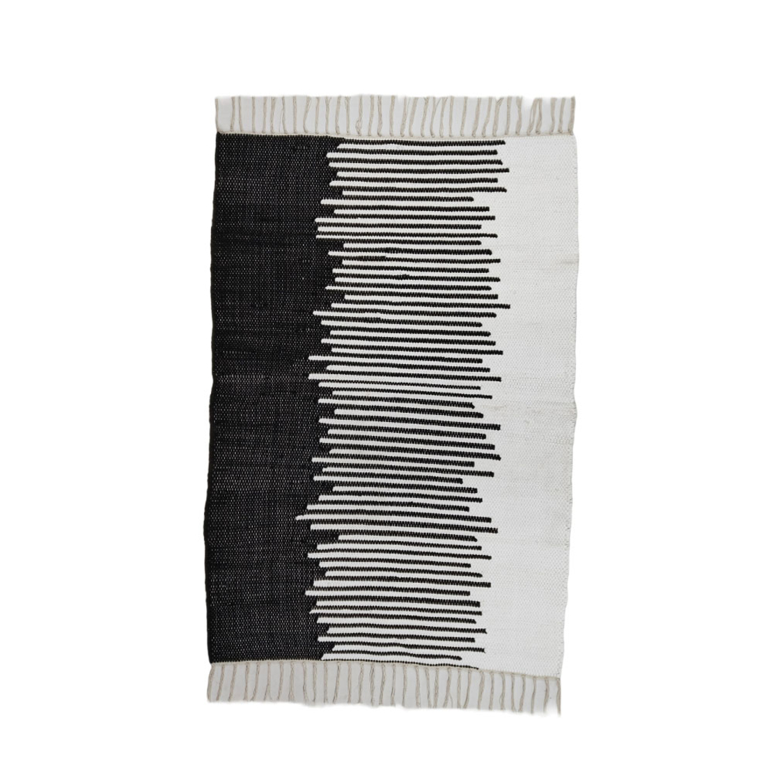 AVERY CARPET JUTE COTTON WHITE BLACK 150x80