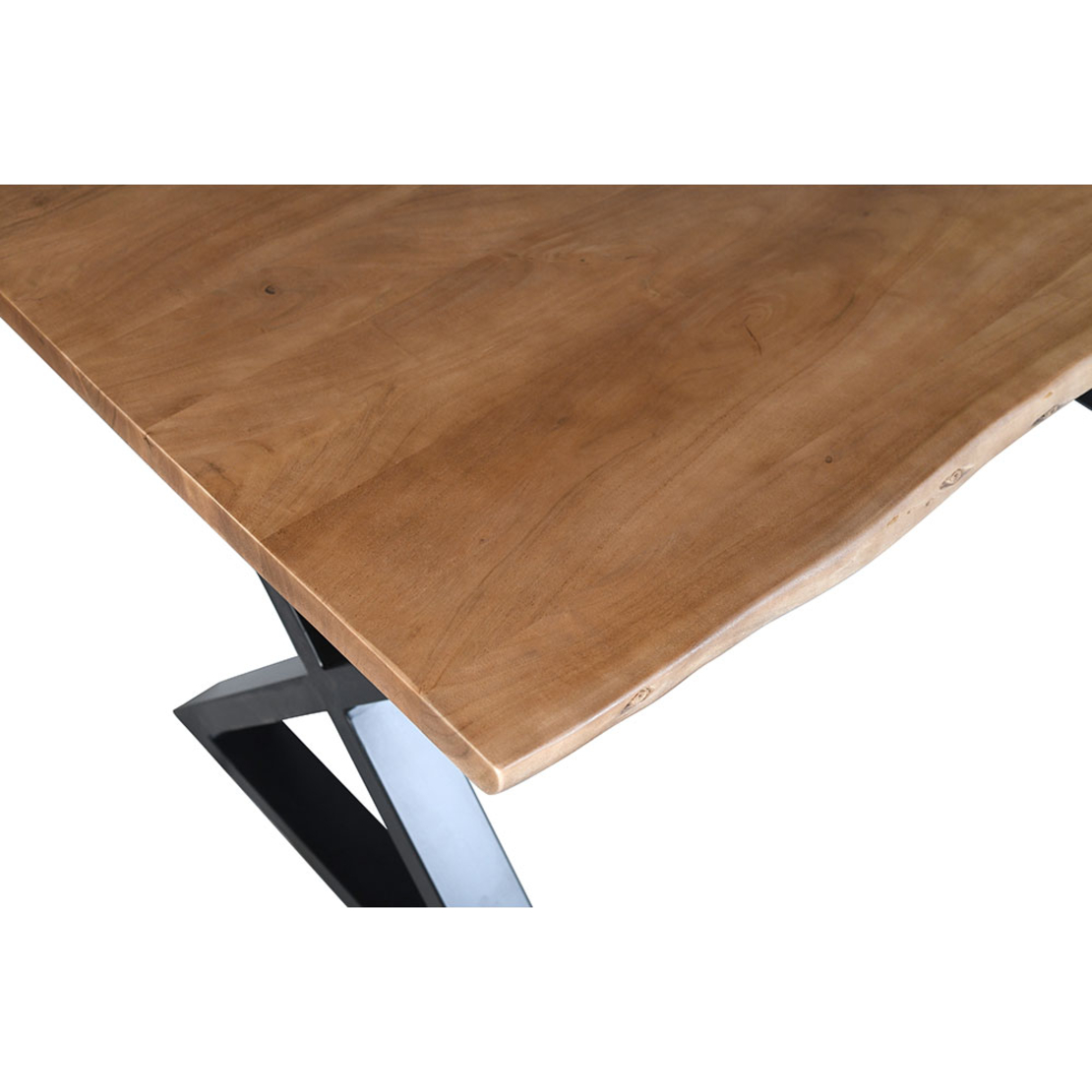 MINGLE TABLE WOOD ACACIA WALNUT BLACK METAL IN