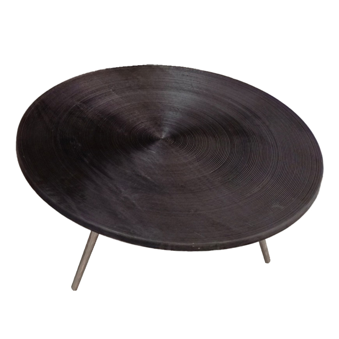 ZEN COFFEE TABLE METAL BLACK WOOD SILVER 91x91xH40cm IN