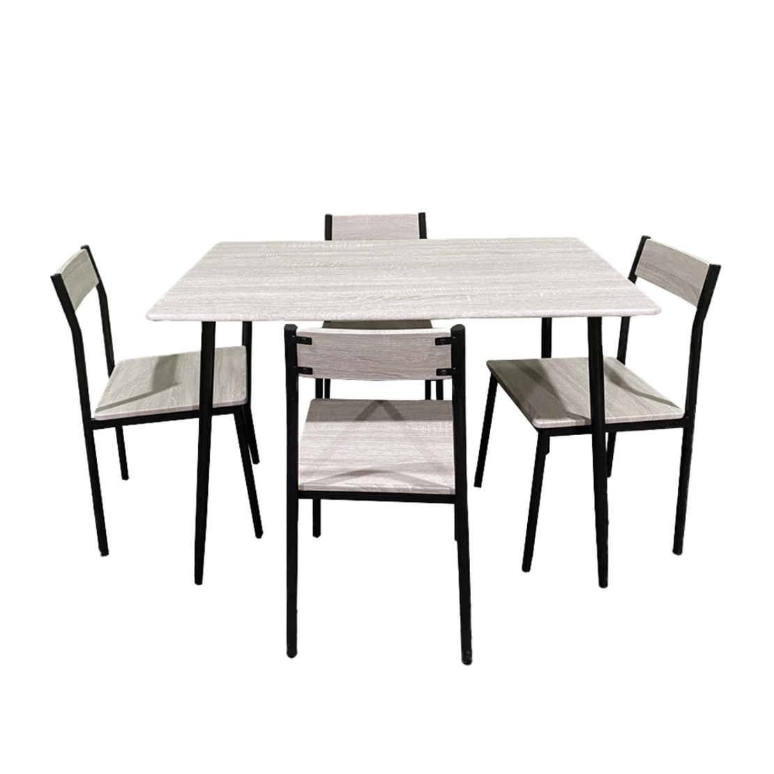 FAST DINING SET 4+1 CHIPBOARD WITH MELAMINE CARTA SONOMA METAL BLACK E1 PRC