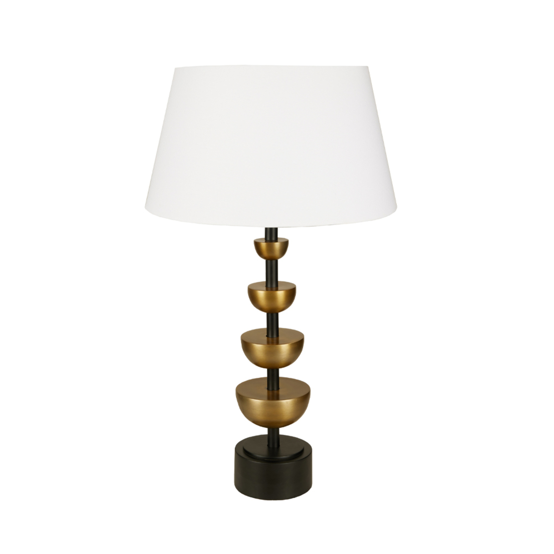 NIELS LAMP TABLE ALUMINIUM FABRIC GOLD ANTIQUE BLA