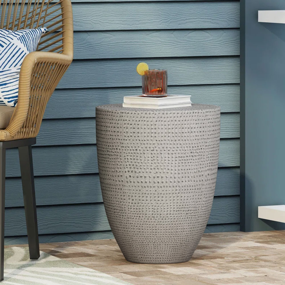 AFRICA SIDE TABLE MgO GREY 36x36xH45cm PRC