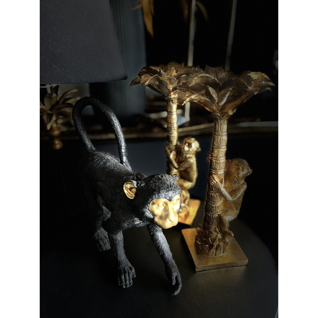 JAVAN CANDLE HOLDER POLYRESIN GOLD 14,5x14,2xH31,5