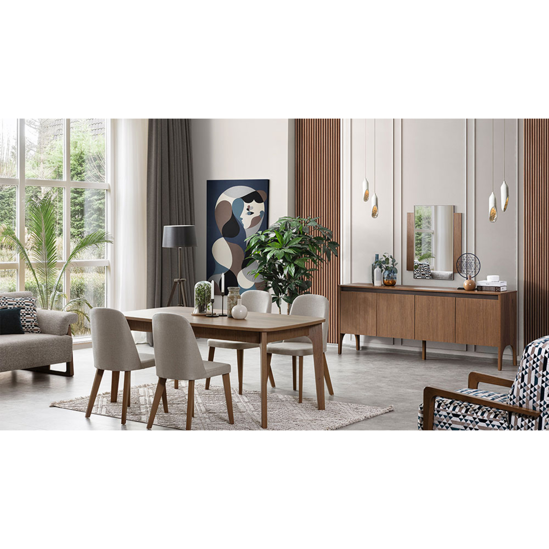 WOOD TABLE MELAMINE WALNUT E1 TR
