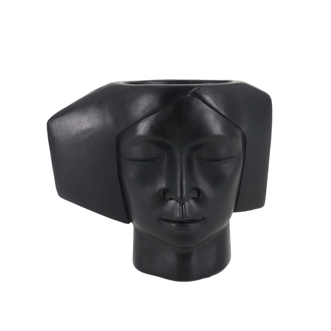 VISO 2 PLANTER POLYRESIN BLACK 18,5x8,5xH16cm PRC