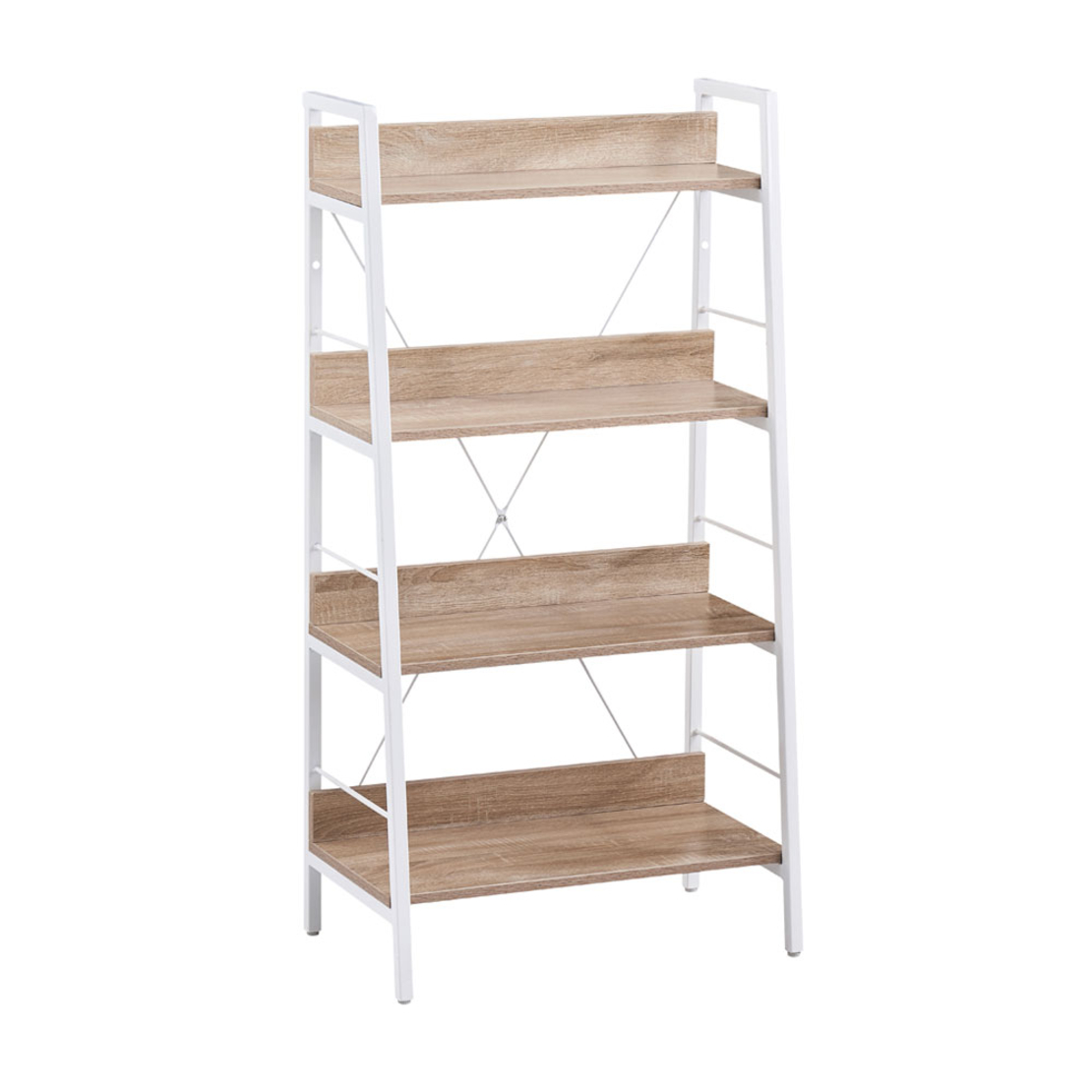 ONE STEP UP BOOKCASE 4SHELVES CHIPBOARD WITH MELAMINE SONOMA WHITE 60x35xH117cm E1 PRC