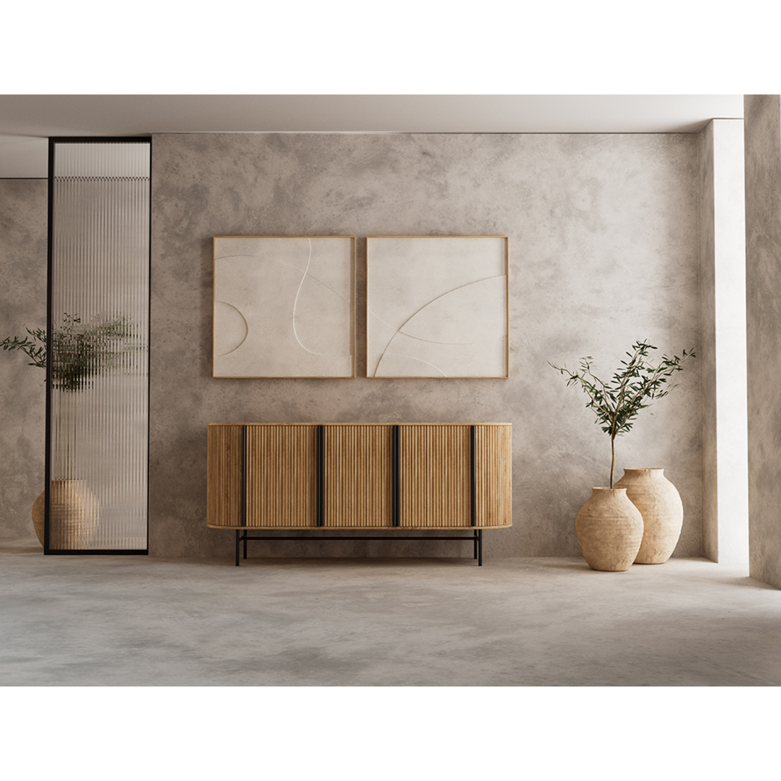Organic sideboard 3 door solid wood