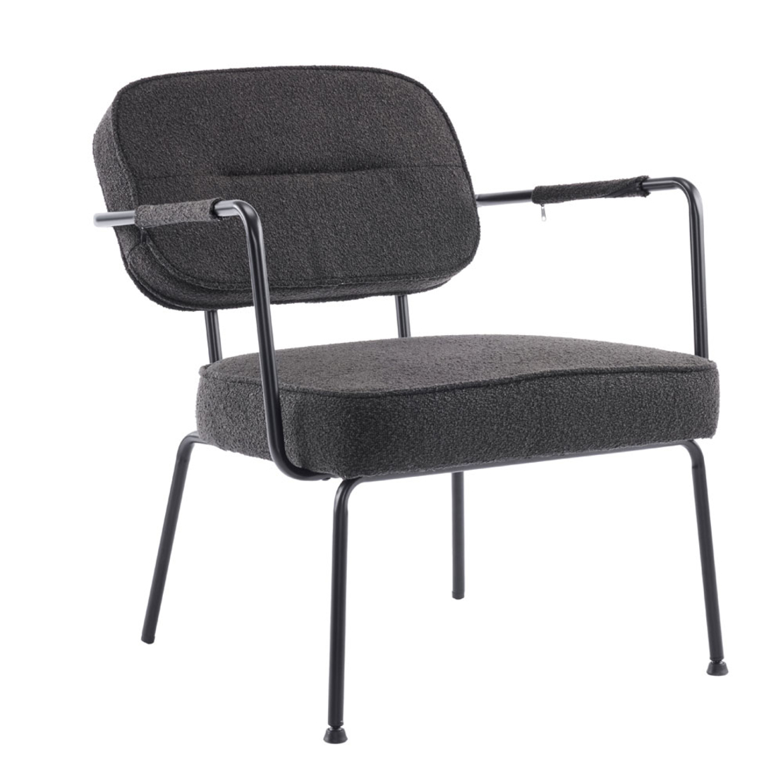 PRISLEY ARMCHAIR FABRIC BLACK METAL BLACK PRC