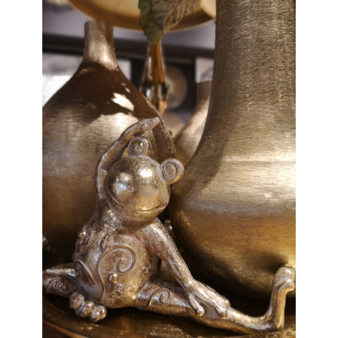 YOGA FROG 1 DECO FROG POLYRESIN GOLD 25,8x11,6xH18