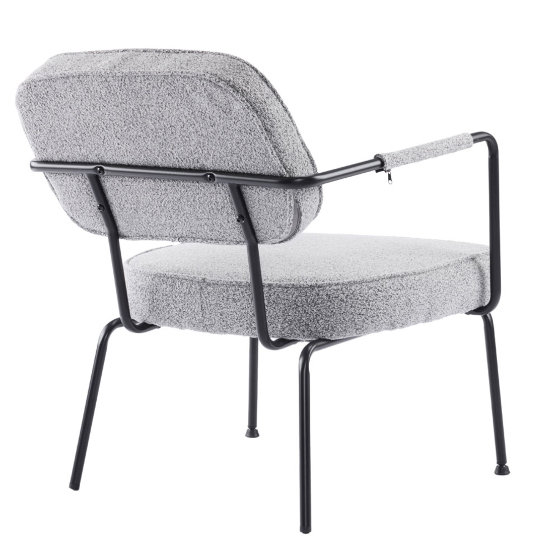 PRISLEY ARMCHAIR FABRIC GREY LIGHT METAL BLACK PRC