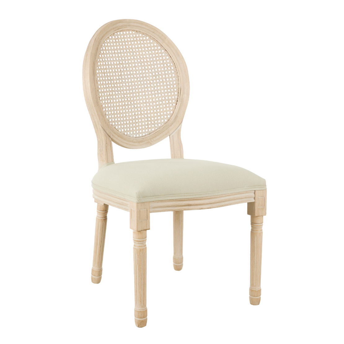 LUDOVIQUE CHAIR WOOD BIRCH /RUBBERWOOD SAND BEIGE RATTAN NATURAL PRC