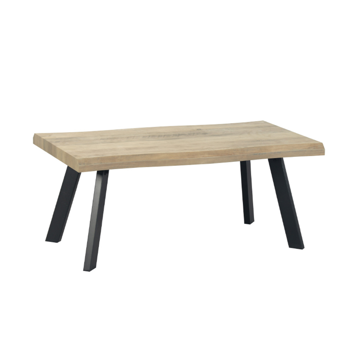 BRICK-URBAN COFFEE TABLE CHIPBOARD WITH MELAMINE CARTA NATURAL BLACK METAL 110x60xH45cm E1 PRC