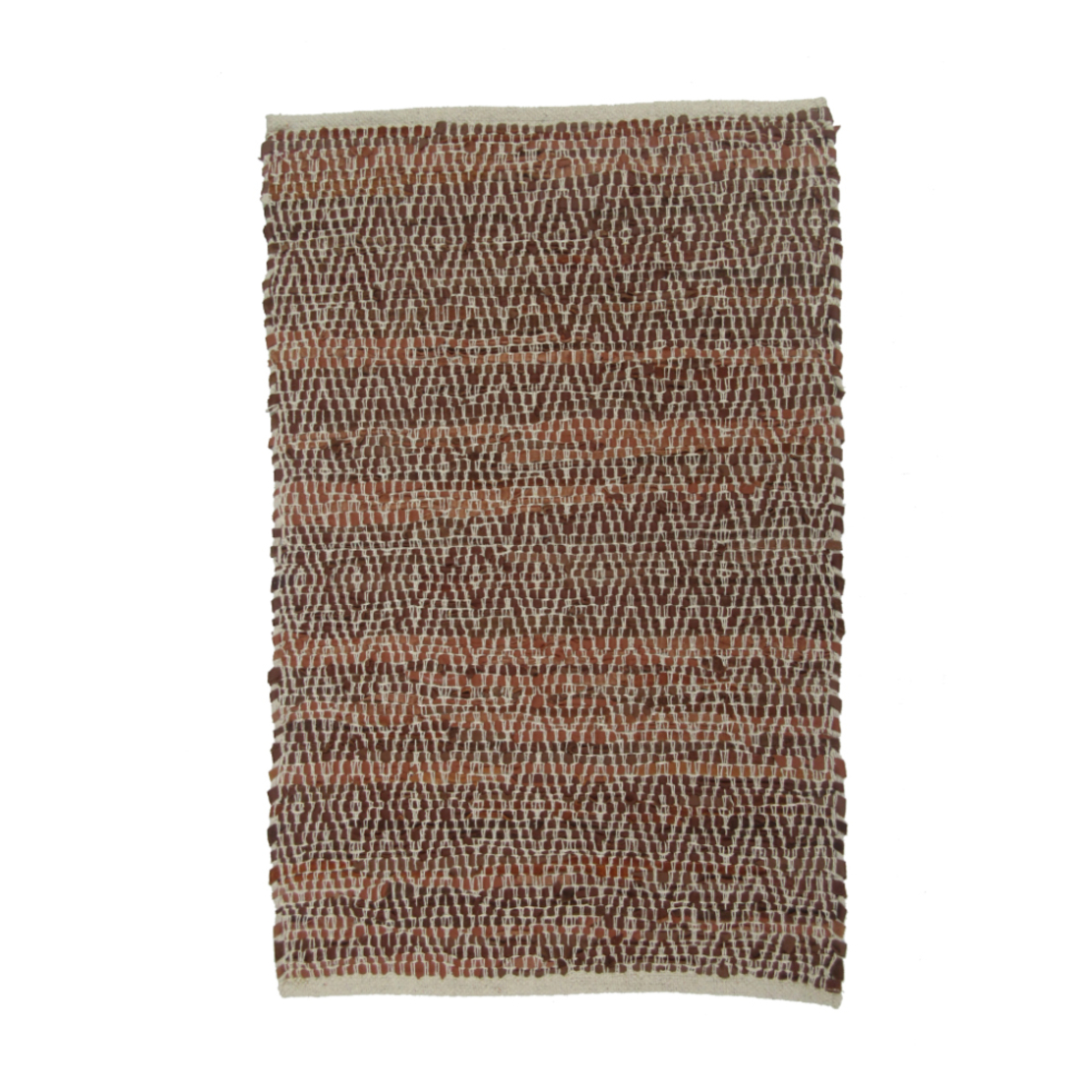 ROMBO CARPET LEATHER BROWN BEIGE 60x90cm IN