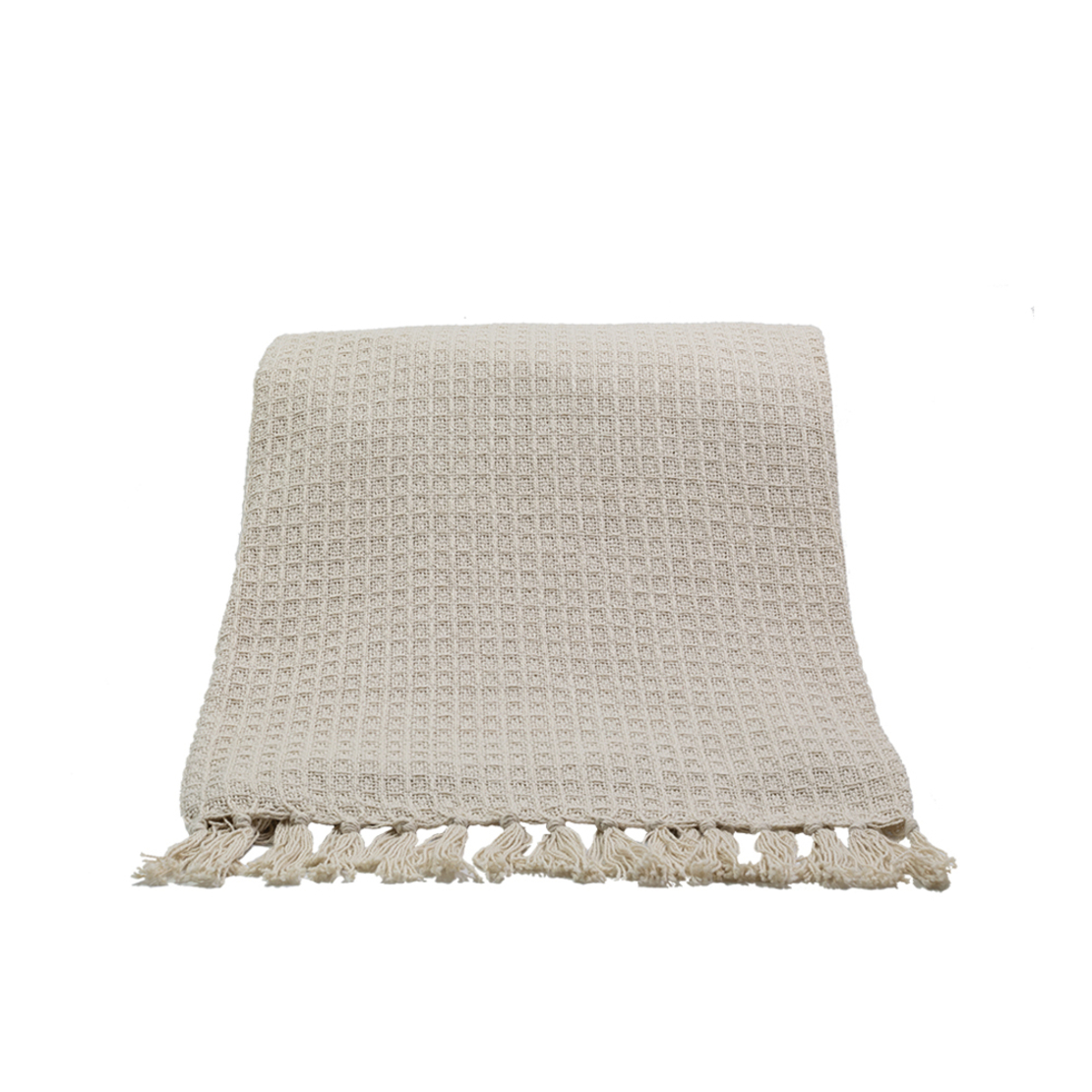 PIQUE THROW COTTON POLYESTER BEIGE 130x170cm IN