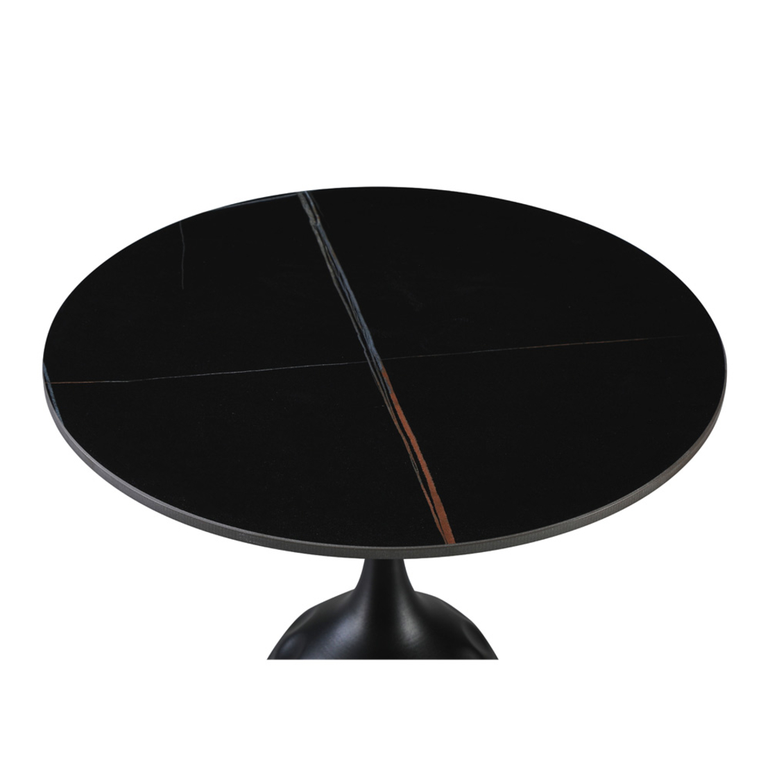 VOLCANO SIDE TABLE CERAMIC BLACK WITH MARBLE PATTE