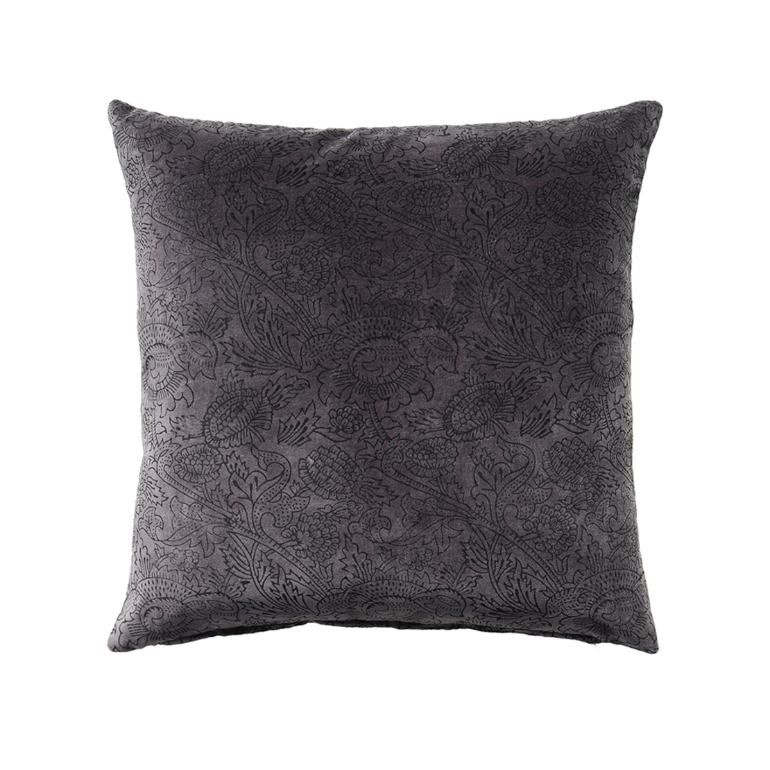 ONYX DECOR CUSHION COTTON VELVET BLACK 50x50 IN