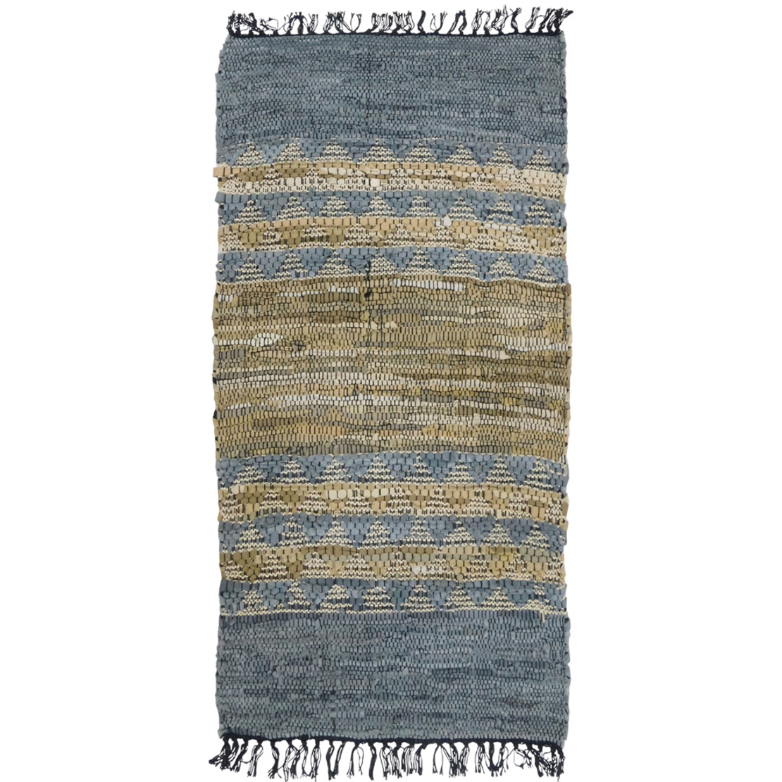 CINDER CARPET LEATHER BEIGE GREY 70x150cm IN